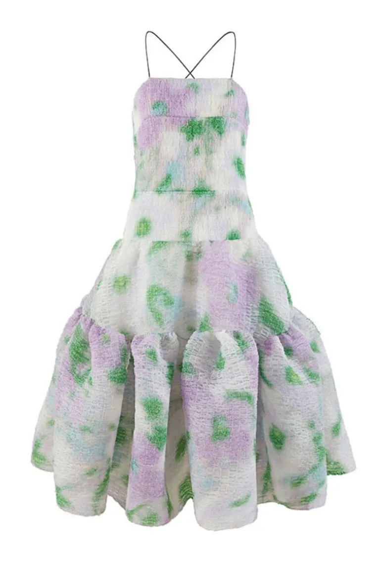 Dresses | Midi Dresses<CULT MIA DAISY PRINT STACEY MIDI DRESS Green/Lilac/White