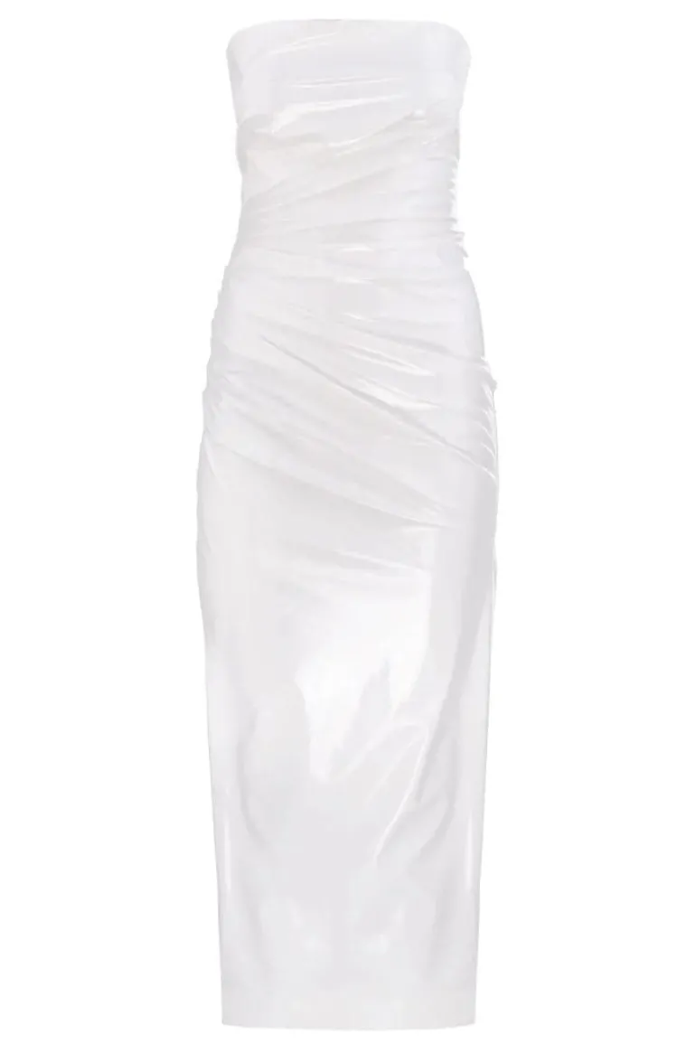 Dresses | Midi Dresses<CULT MIA DAKOTA PATENT FAUX LEATHER MIDI DRESS White