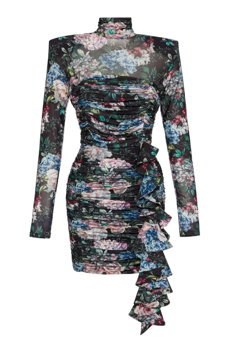 Dresses | Mini Dresses<CULT MIA DALAL RUCHED FLORAL PRINTED MINI DRESS Multicolor