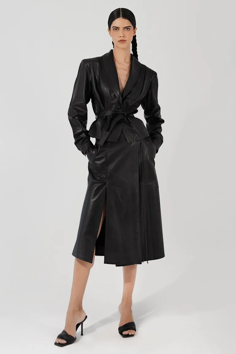 Jackets<CULT MIA DAMIEN LEATHER JACKET IN Black