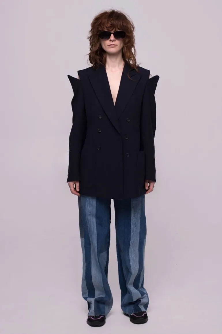 Jackets<CULT MIA UPCYCLE CUT-OUT JACKET Dark Blue