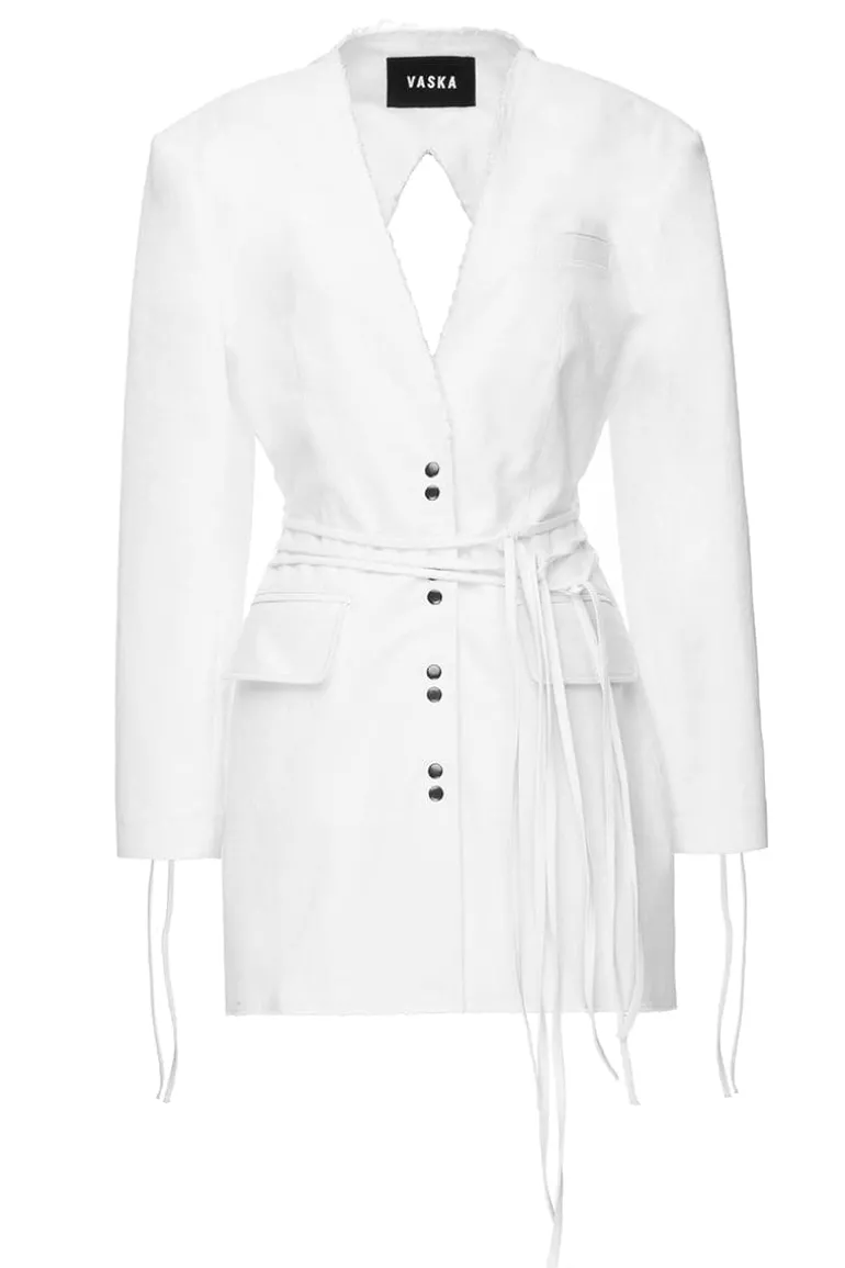 Jackets<CULT MIA DENIM JEAN JACKET DRESS White