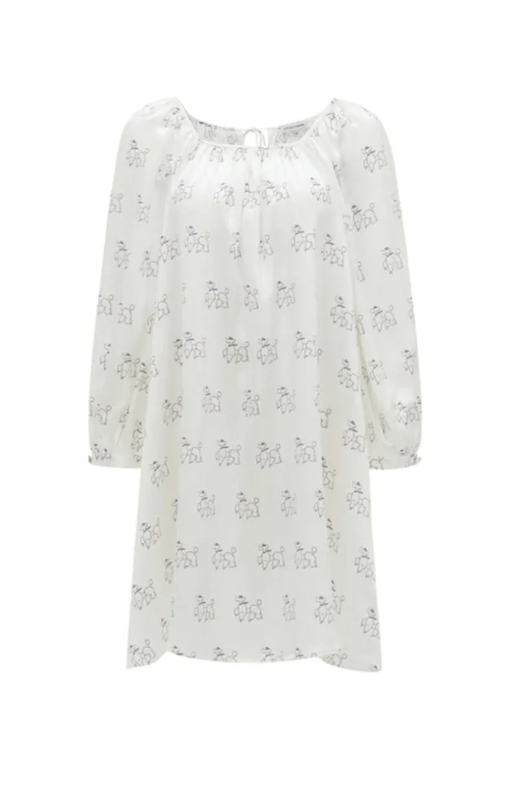 Dresses | Mini Dresses<CULT MIA DIAMOND POODLES SILK PUFF SLEEVE DRESS White