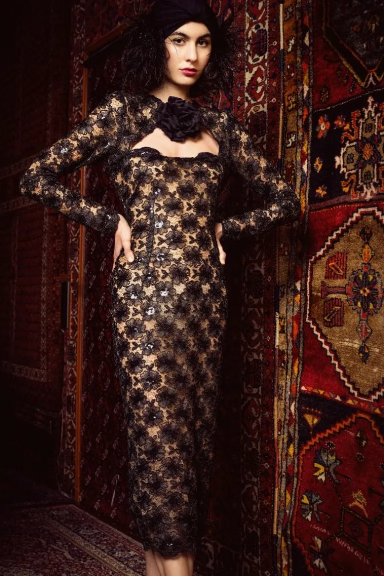 Dresses | Midi Dresses<CULT MIA DINA CUT-OUT SEQUINED-TULLE MIDI DRESS Black