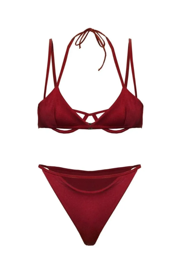 Swimwear<CULT MIA DONA BIKINI Maroon