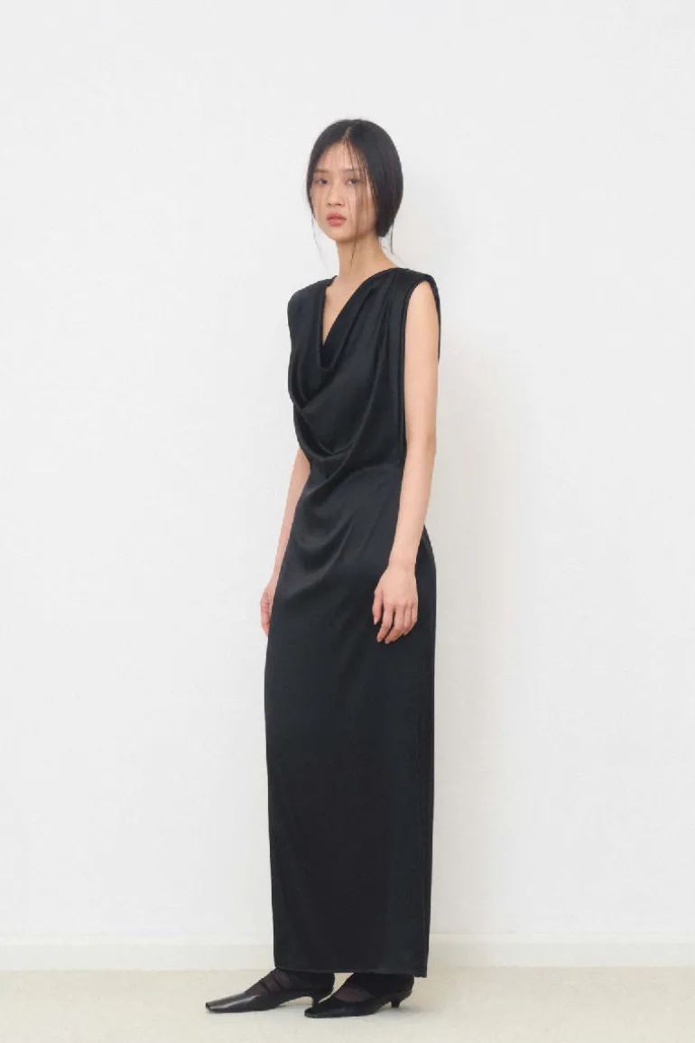 Dresses | Midi Dresses<CULT MIA DRAPED NECK LONG DRESS IN Black