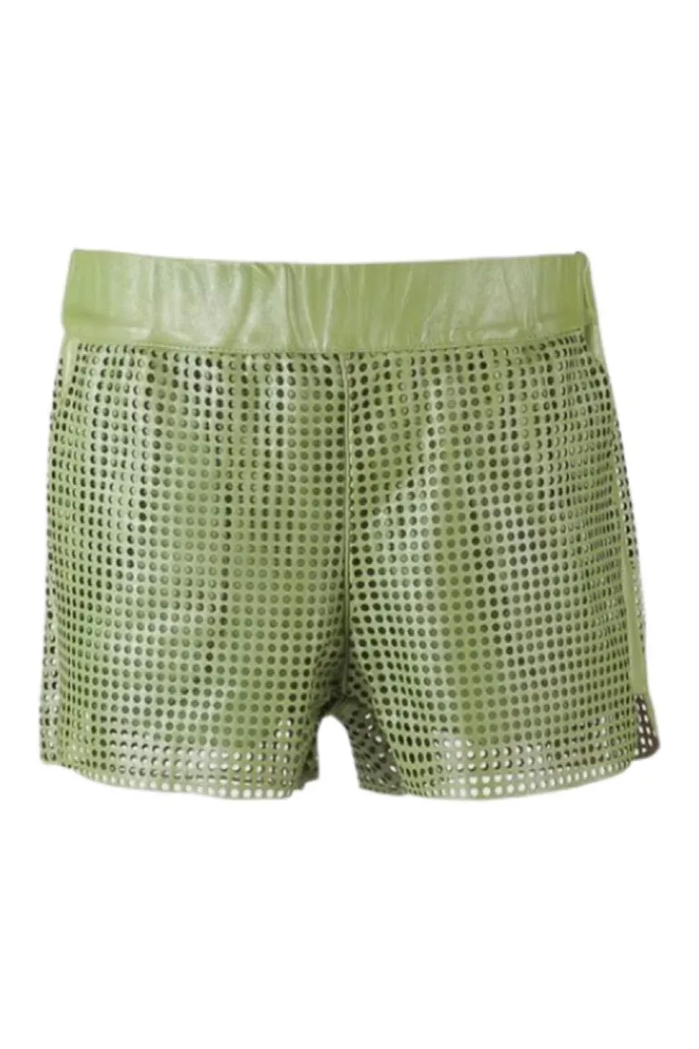 Pants<CULT MIA EBONY LEATHER SHORTS Electric Green
