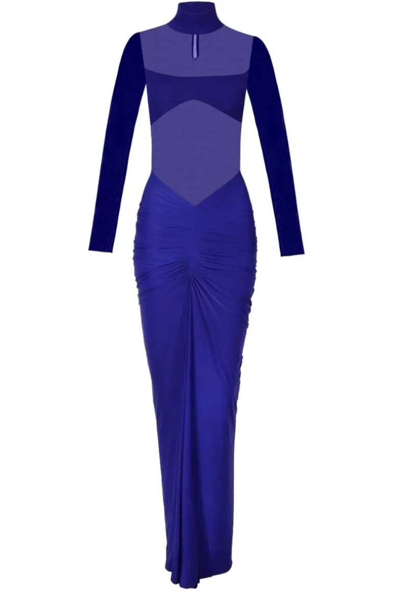 Dresses<CULT MIA ELISE FITTED RUCHED MAXI DRESS Electric Blue
