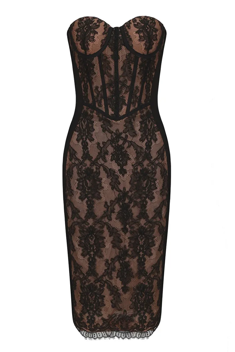 Dresses | Midi Dresses<CULT MIA ELSA LACE DRESS IN Black