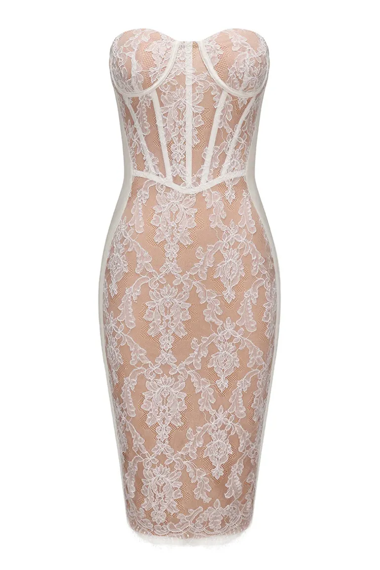 Dresses | Midi Dresses<CULT MIA ELSA LACE DRESS IN White