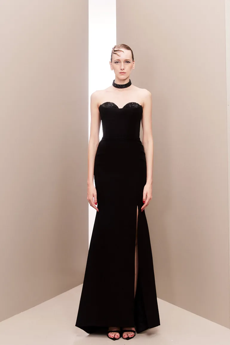 Dresses | Gowns<CULT MIA EMBELLISHED NOIR CORSET GOWN Black