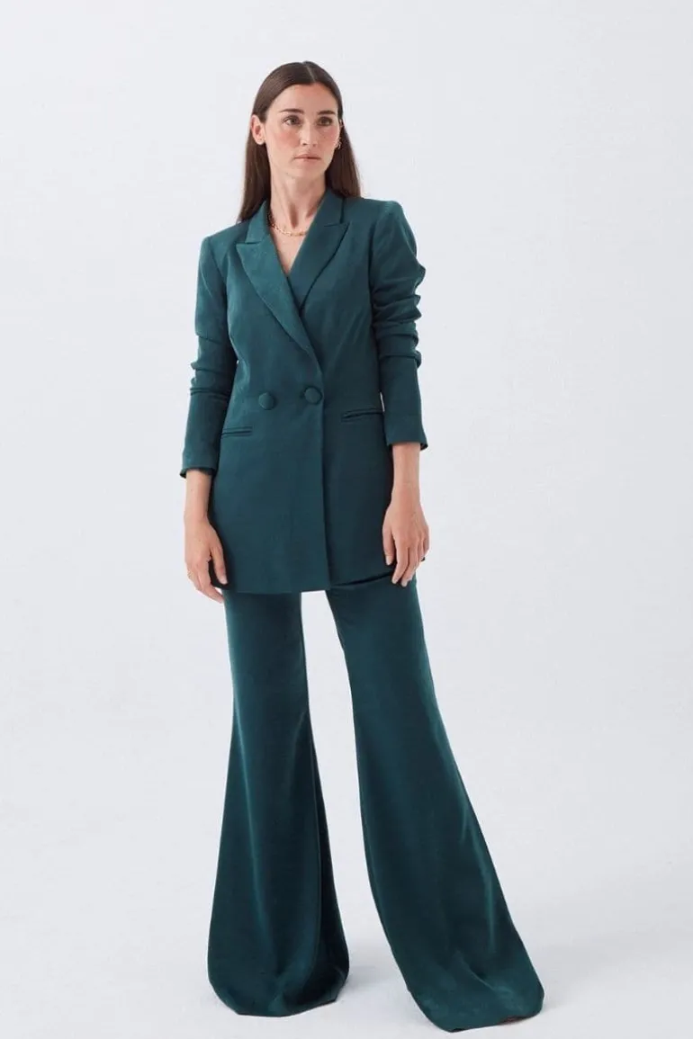 Pants<CULT MIA SATIN CARYL SUIT PANTS Emerald green