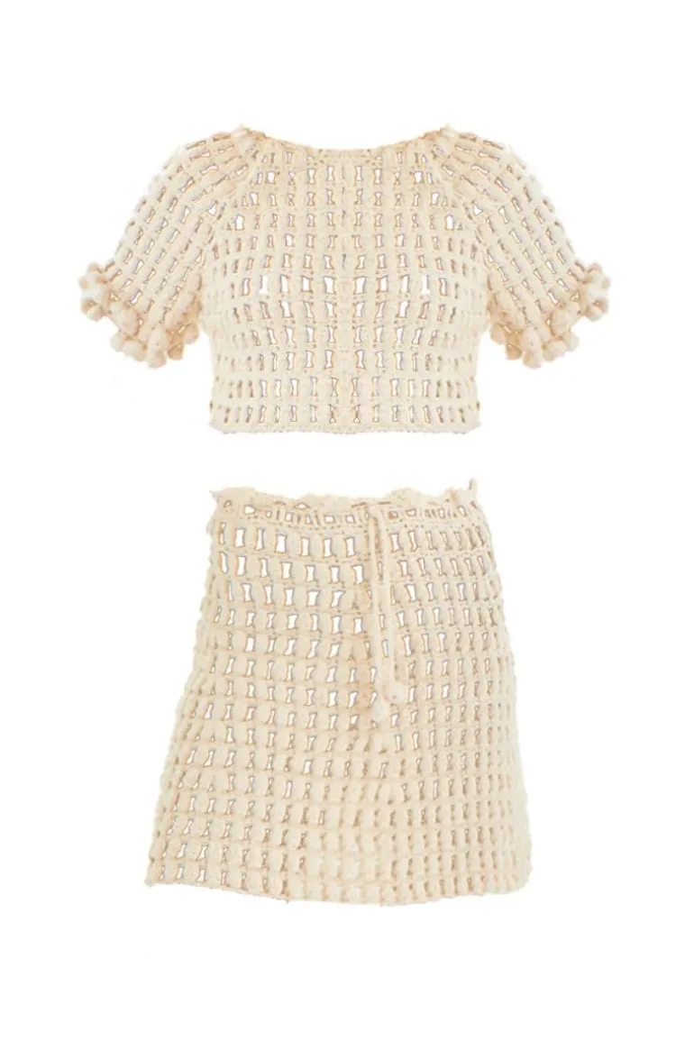 Outfit Sets<CULT MIA EMILY MARSHMALLOW TOP AND SKIRT TWIN SET Off White