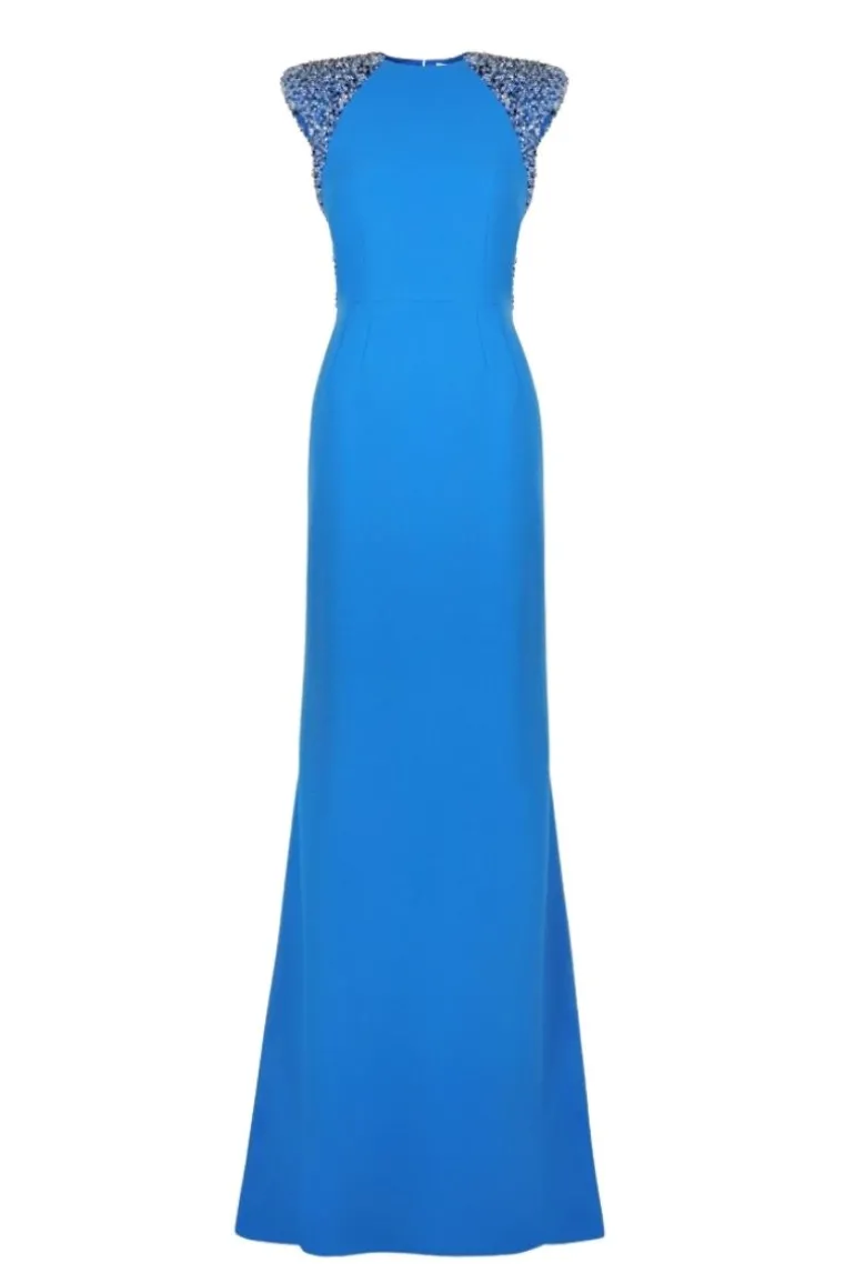 Dresses | Gowns<CULT MIA ENID CAP SLEEVE MERMAID GOWN Azuze Blue