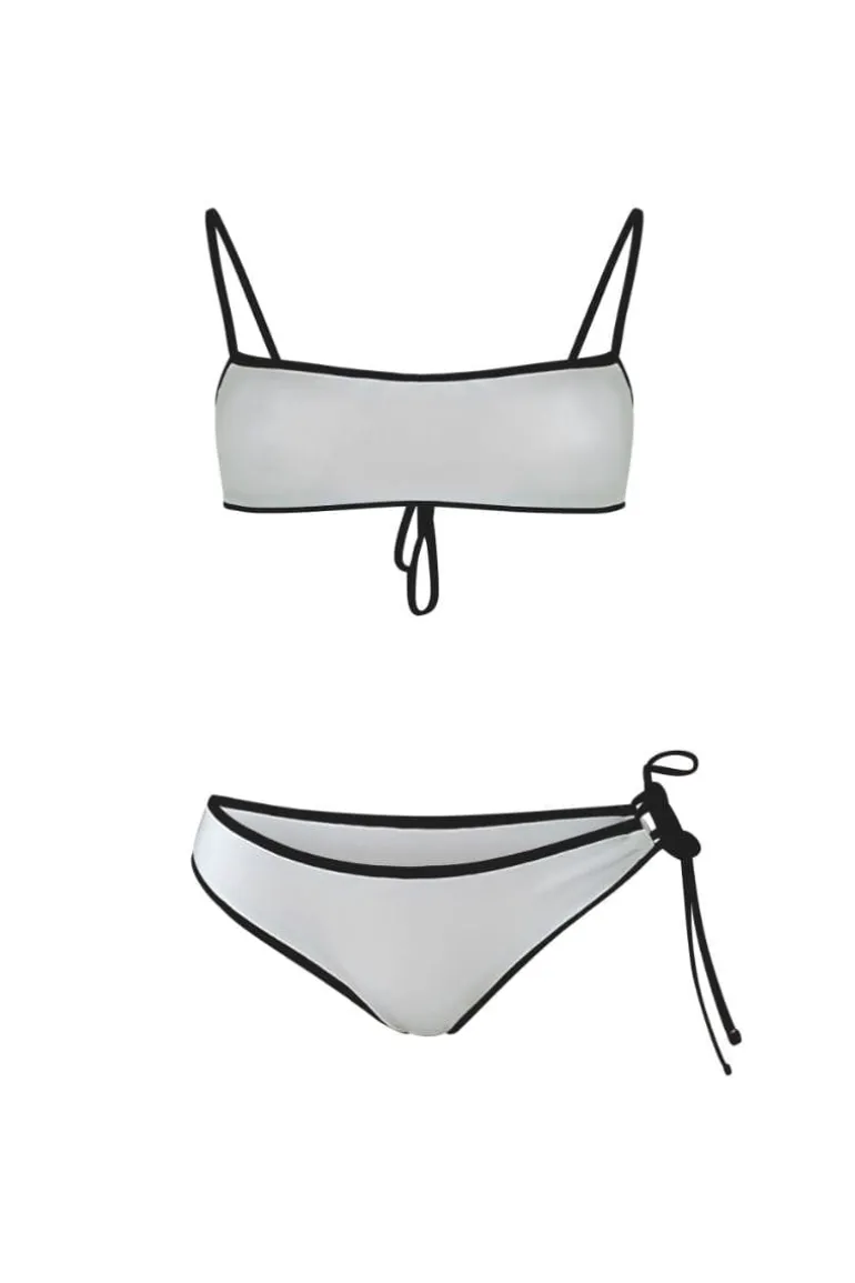Swimwear<CULT MIA ESPRESSO CHIARA SQUARE NECK BIKINI Silver/Green Sparkling