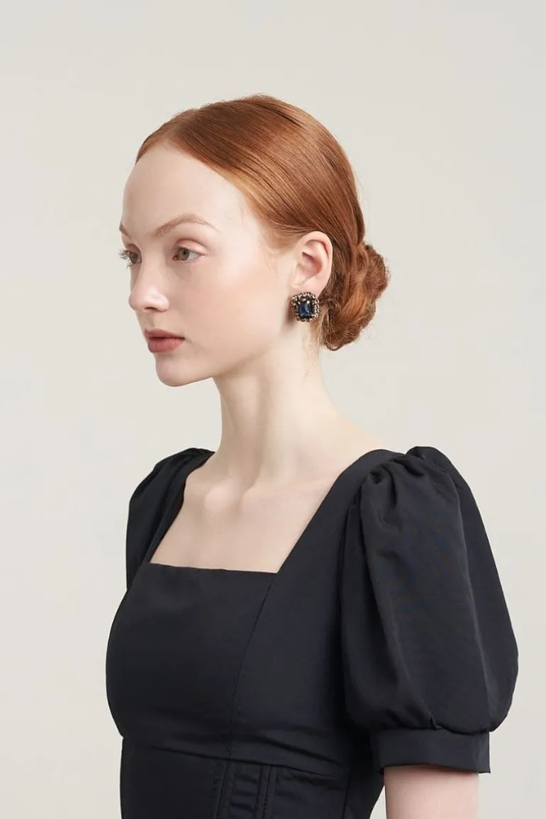 Earrings<CULT MIA ESTELLA CRYSTAL AND SEED BEADED EARRINGS Blue