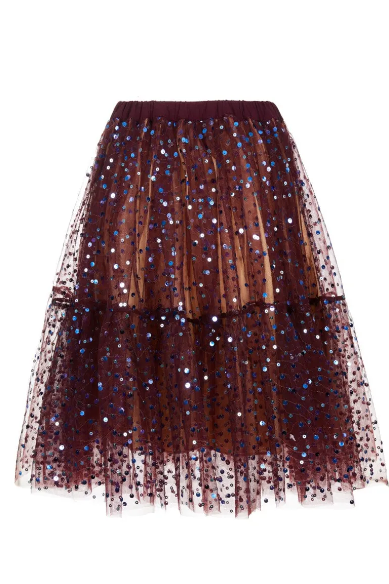 Skirts<CULT MIA ESTELLA SKIRT Burgundy