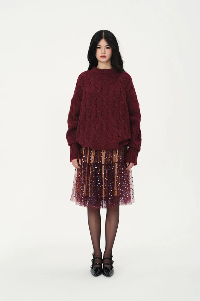Skirts<CULT MIA ESTELLA SKIRT Burgundy