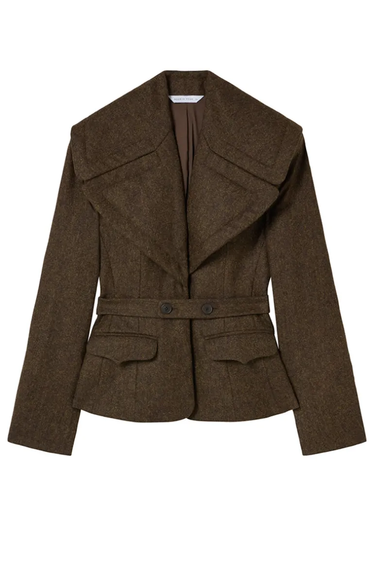 Jackets<CULT MIA EUSTON FITTED JACKET WITH BELT AND POCKETS IN Mud