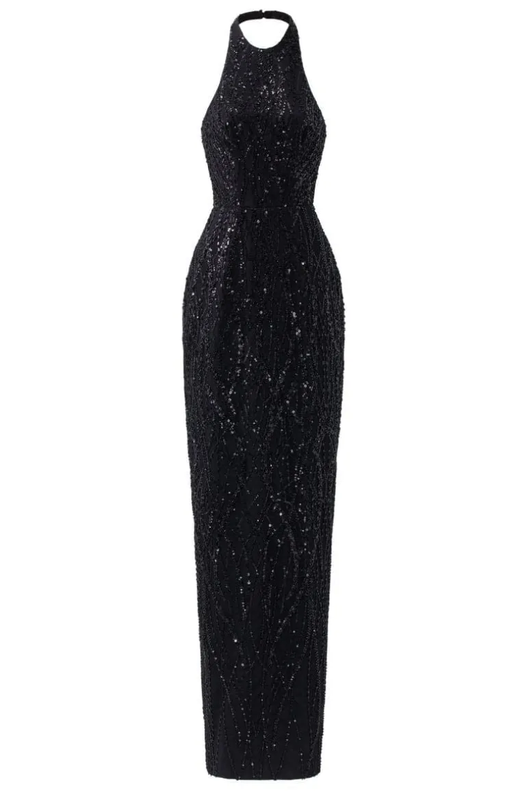Dresses | Gowns<CULT MIA EVIE CRYSTAL LACE BODYCON DRESS Black