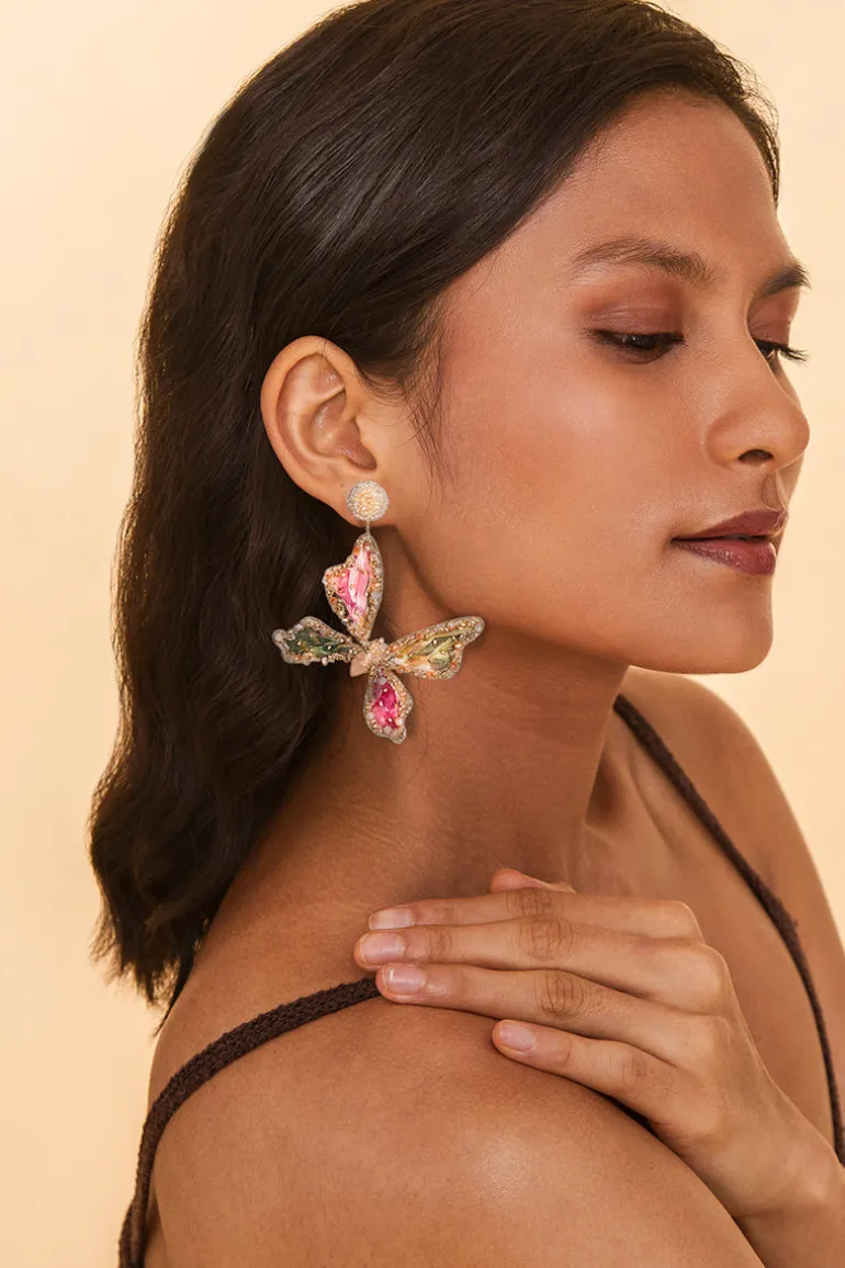 Earrings<CULT MIA FINNA EARRINGS Pink, Green, Beige