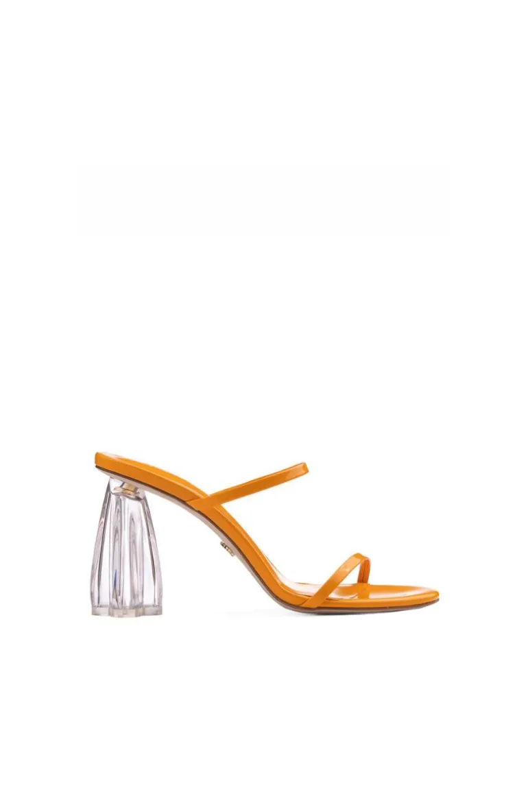 Heels<CULT MIA FIORELLINI GLASS MULES Orange Patent