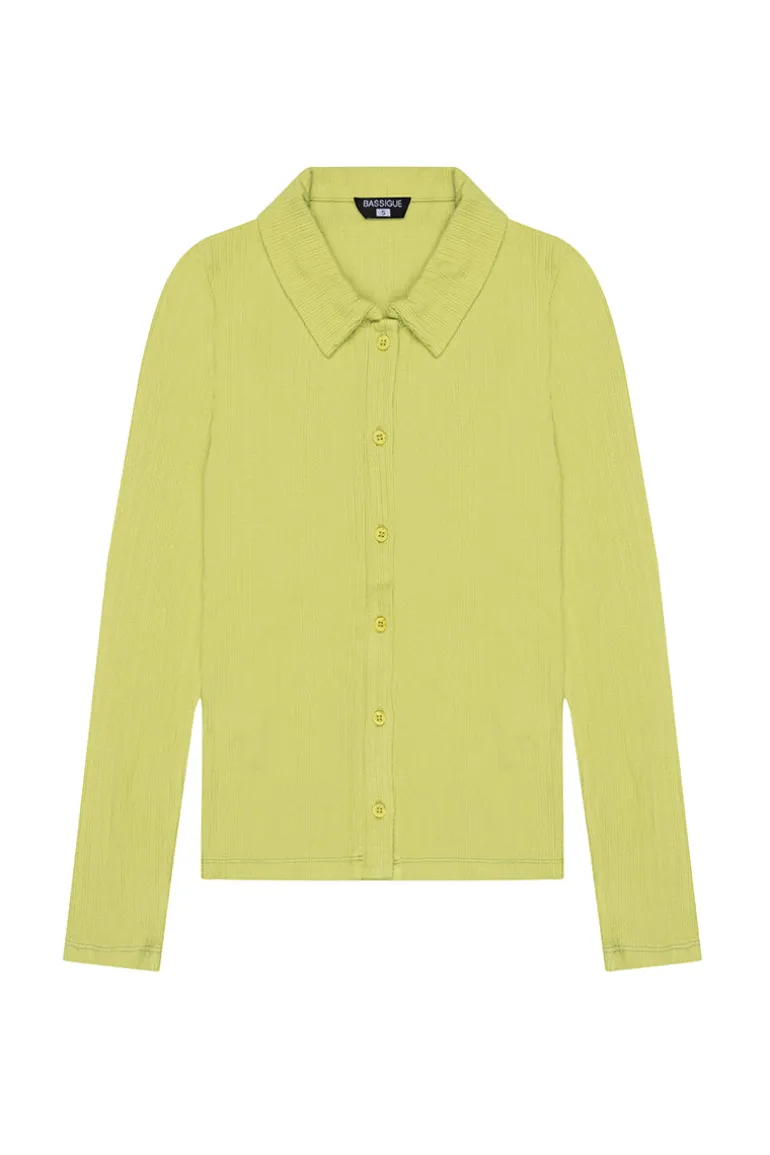 Tops<CULT MIA FITTED BUTTON DOWN SHIRT Green