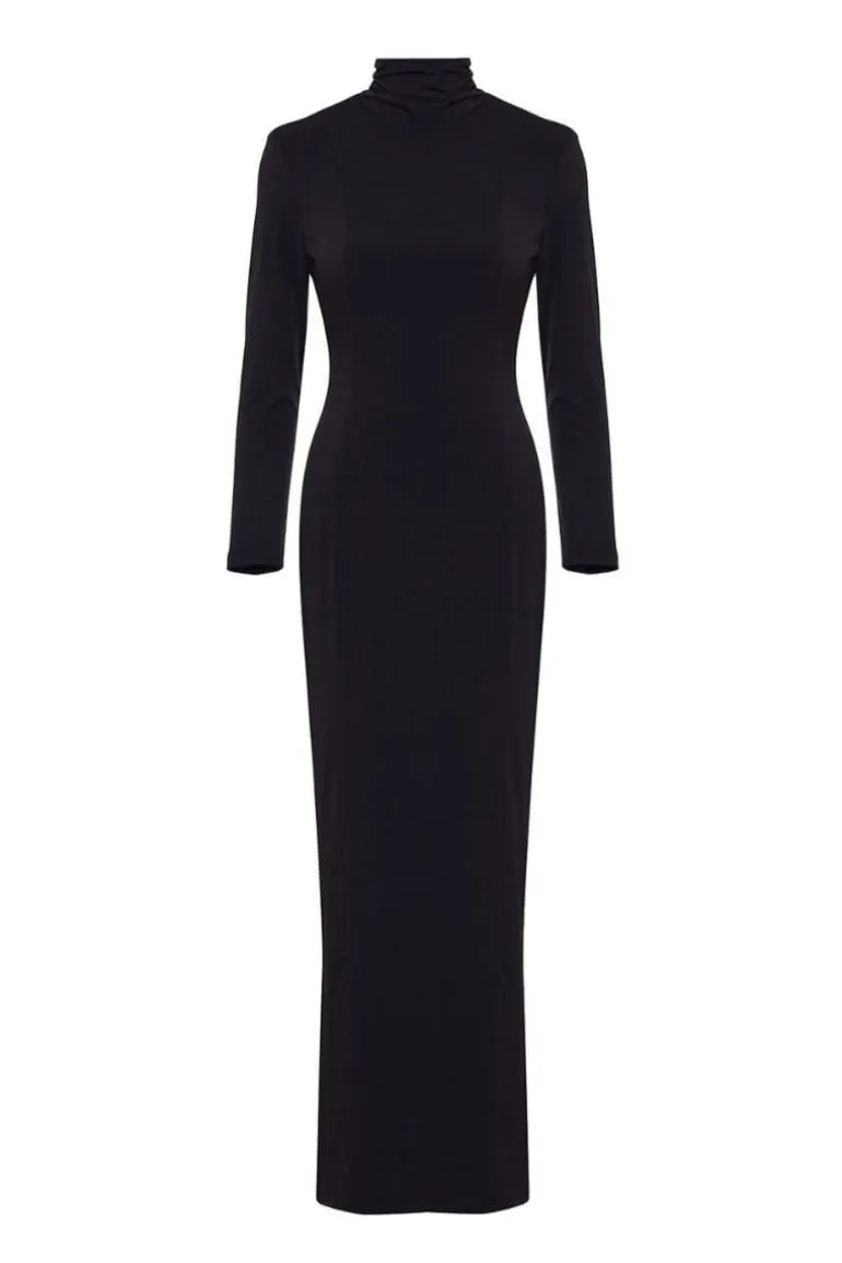 Dresses<CULT MIA FRIDA BACKLESS MAXI DRESS Black