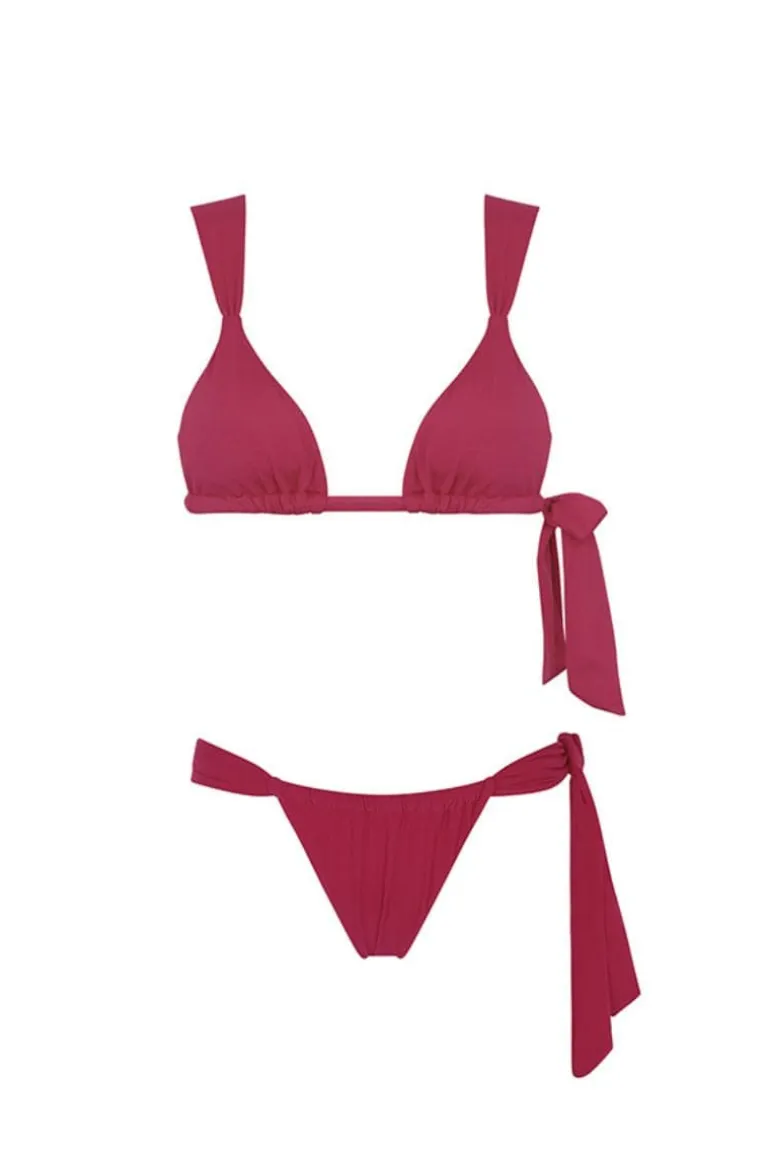 Swimwear<CULT MIA TIE TOP AND SLIDING TIE BOTTOM BIKINI Fuchsia