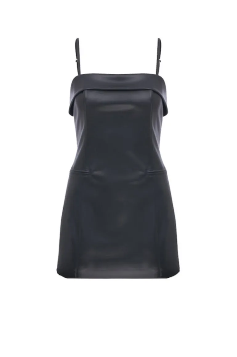 Dresses | Mini Dresses<CULT MIA GAIA MINI VEGAN LEATHER DRESS IN Black