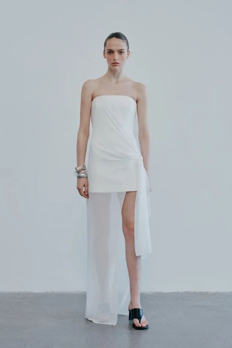 Dresses | Midi Dresses<CULT MIA GEORGIA CHIFFON DETAILED MIDI DRESS White