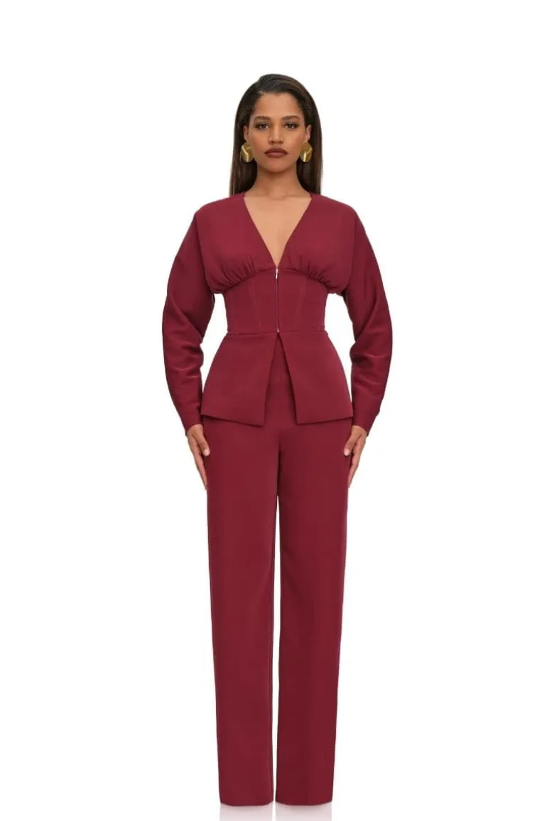 Blazers<CULT MIA GIA CORSET PLUM BLAZER