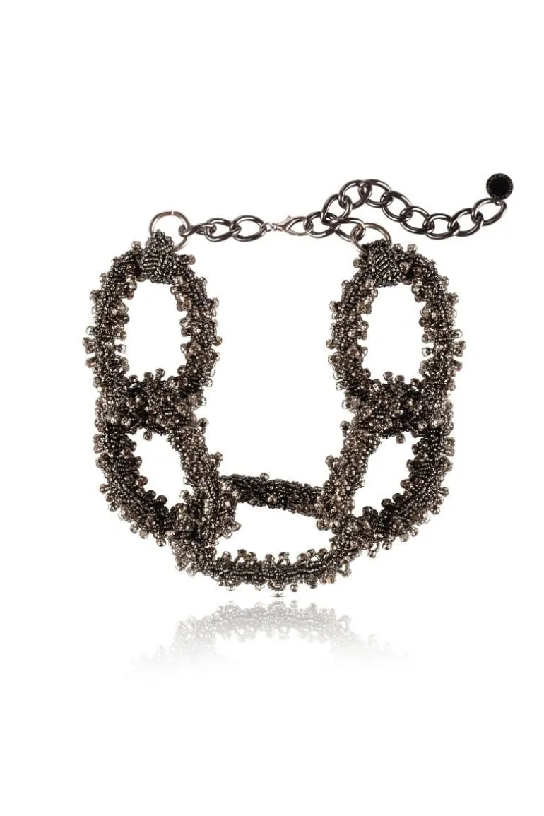Necklaces<CULT MIA GLEAM OF NIGHT CRYSTAL CHAIN NECKLACE Gray