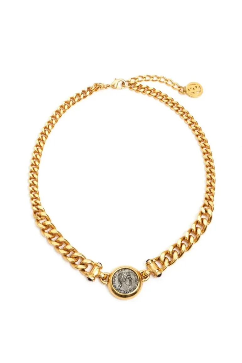Necklaces<CULT MIA GIOVANNI CHAIN COIN NECKLACE Gold