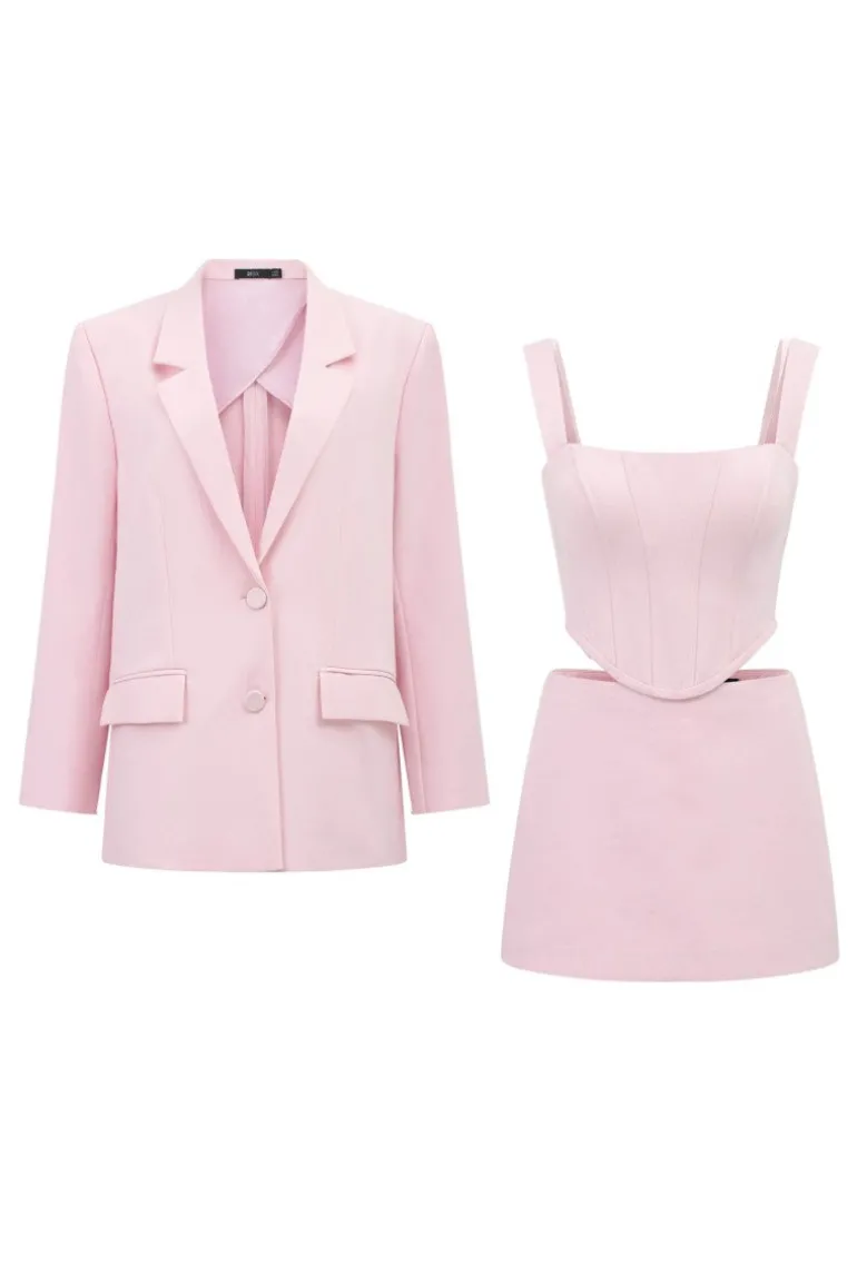 Outfit Sets<CULT MIA GRAINNE TUYTSI STRAIGHT THREE PIECE SET Pink