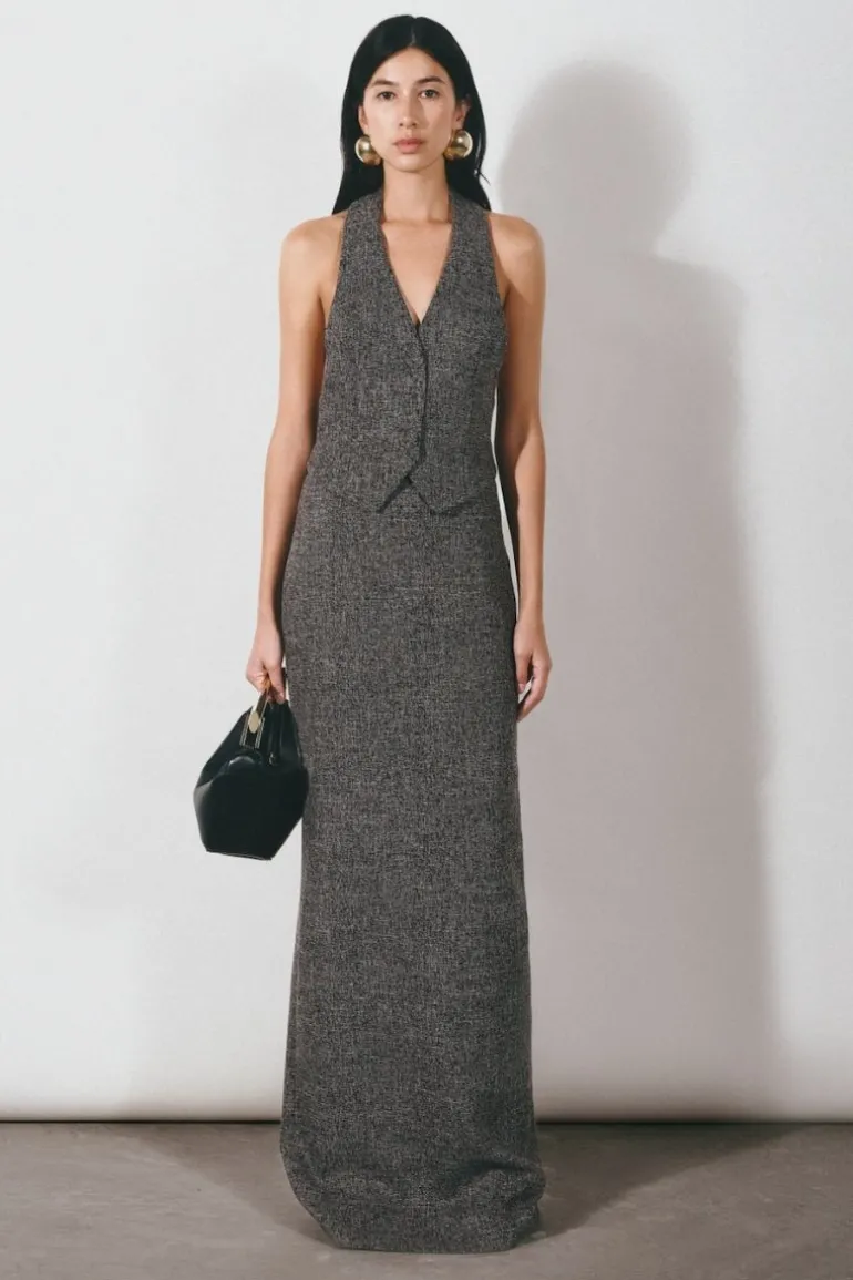 Outfit Sets<CULT MIA LONG VEST AND MAXI SKIRT SET Gray