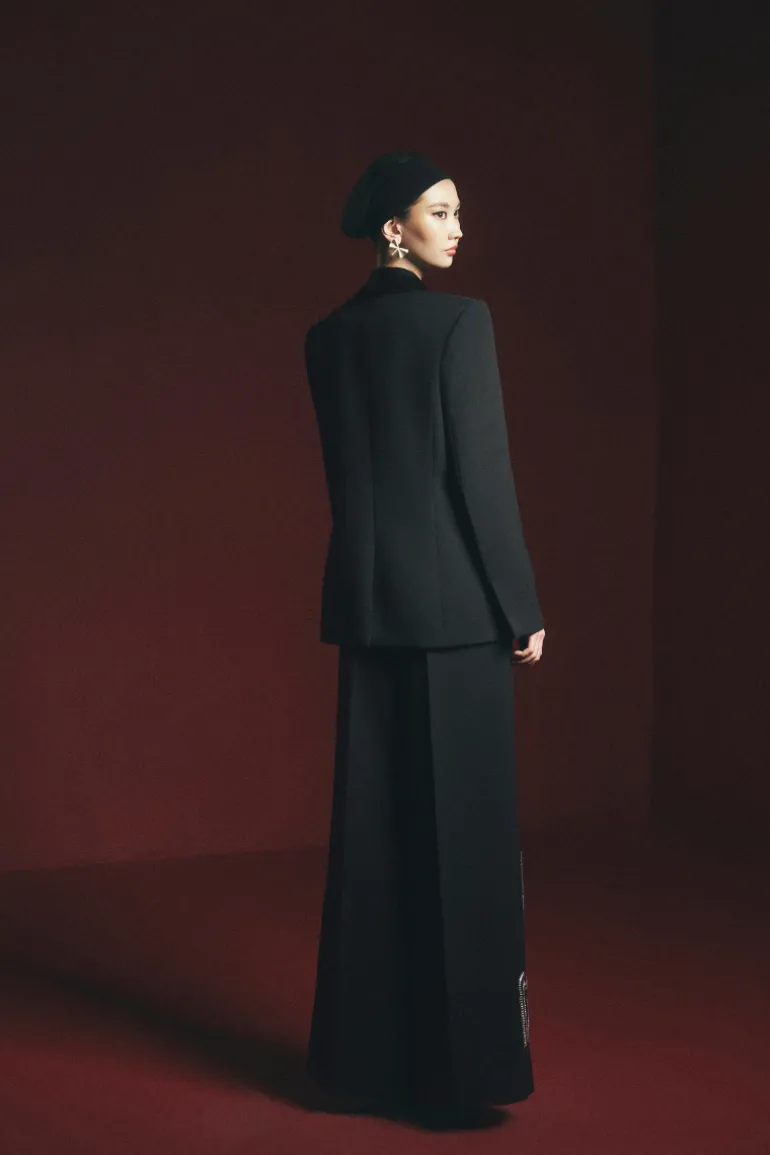 Pants<CULT MIA GRAYSON STRAIGHT WIDE LEG FLOOR LENGTH PANTS IN Black