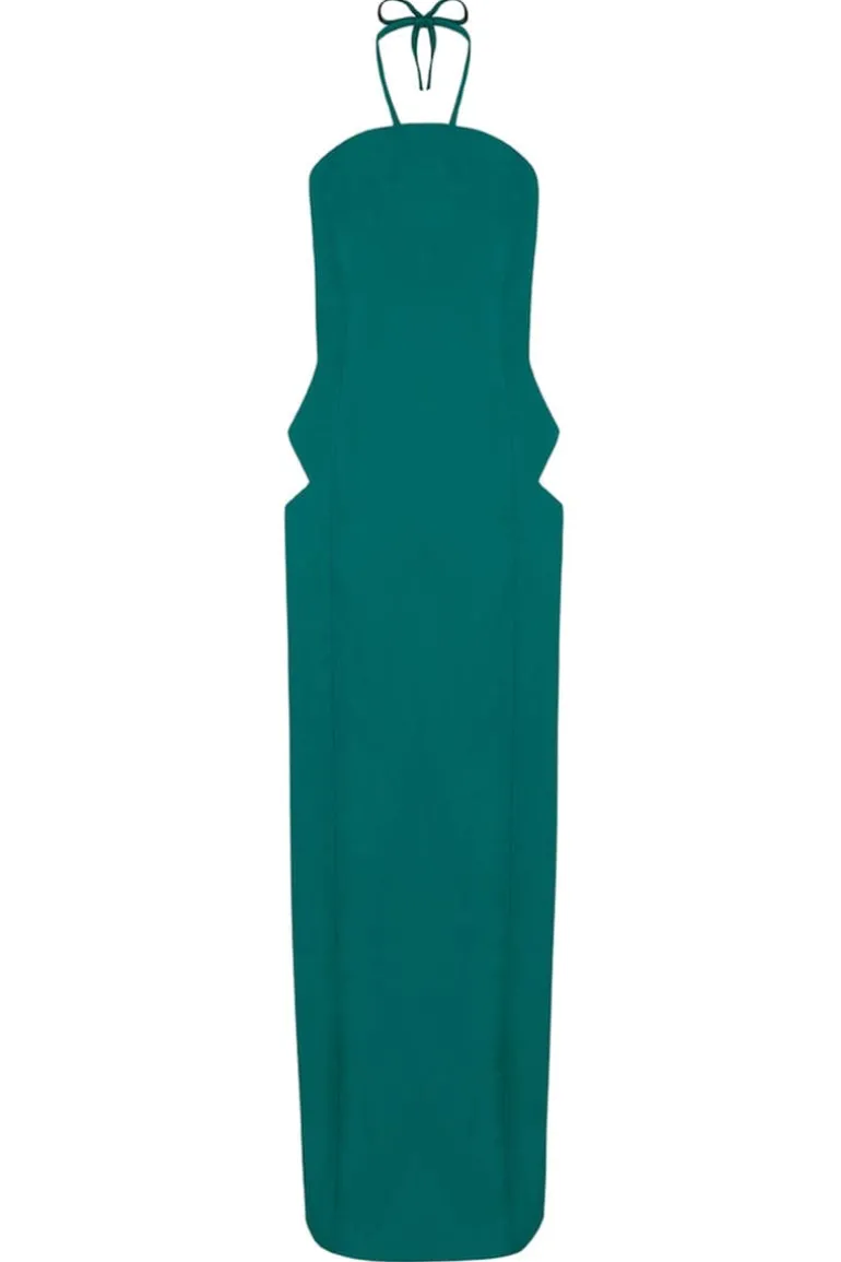 Dresses<CULT MIA FAUX LEATHER LONG DRESS Green