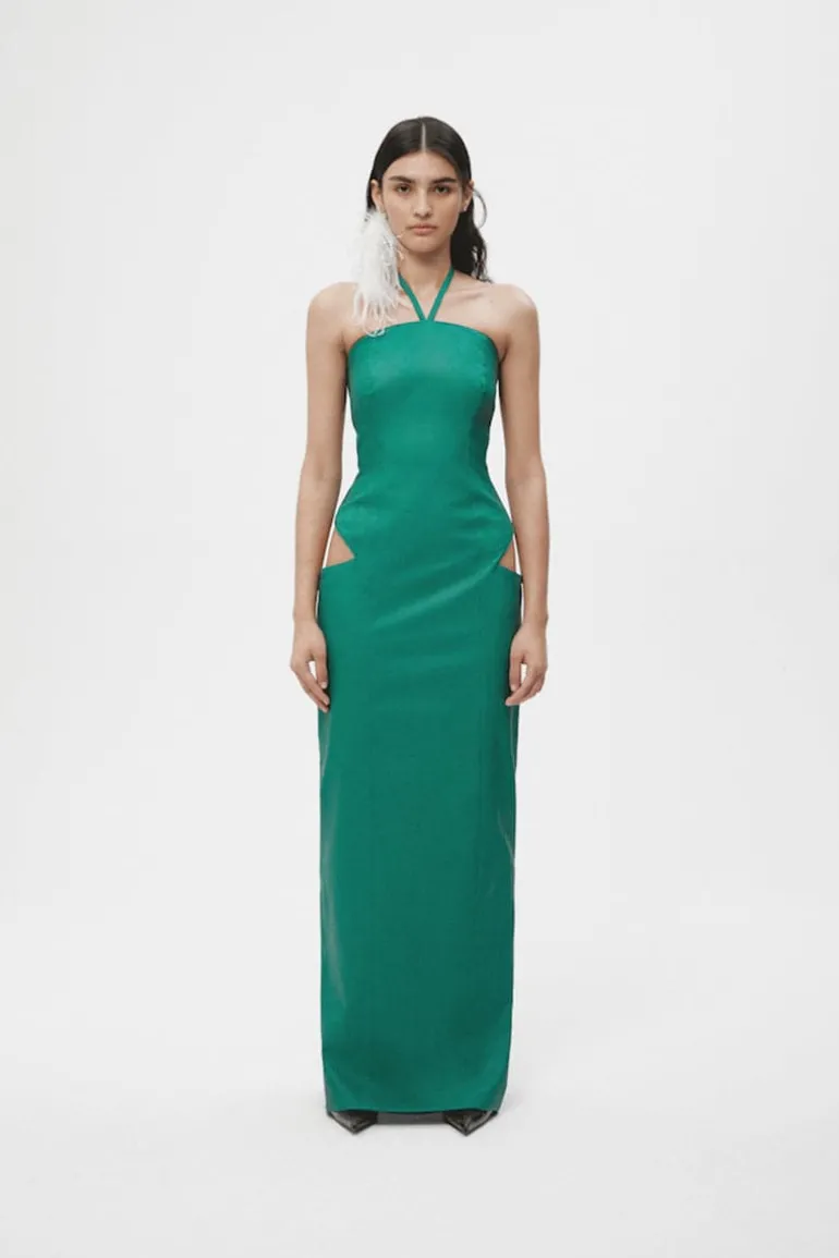 Dresses<CULT MIA FAUX LEATHER LONG DRESS Green