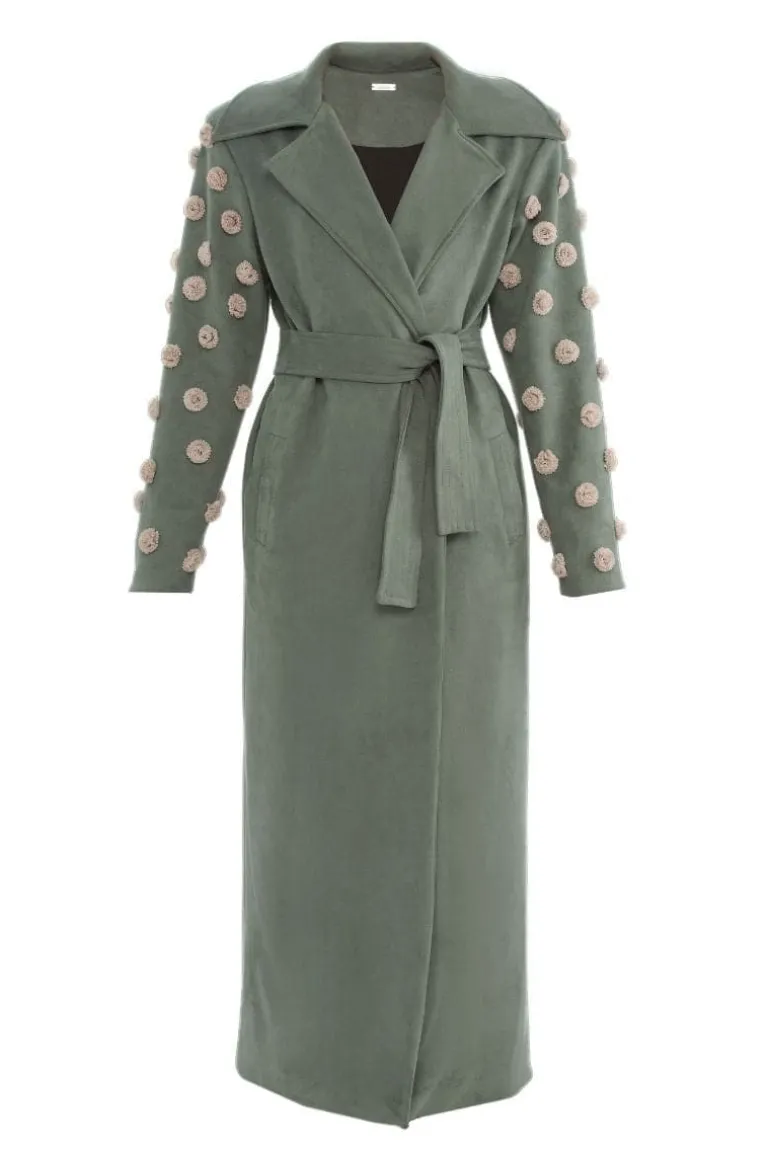 Coats<CULT MIA GREEN TAILORED FLOWER COAT Green/Blue