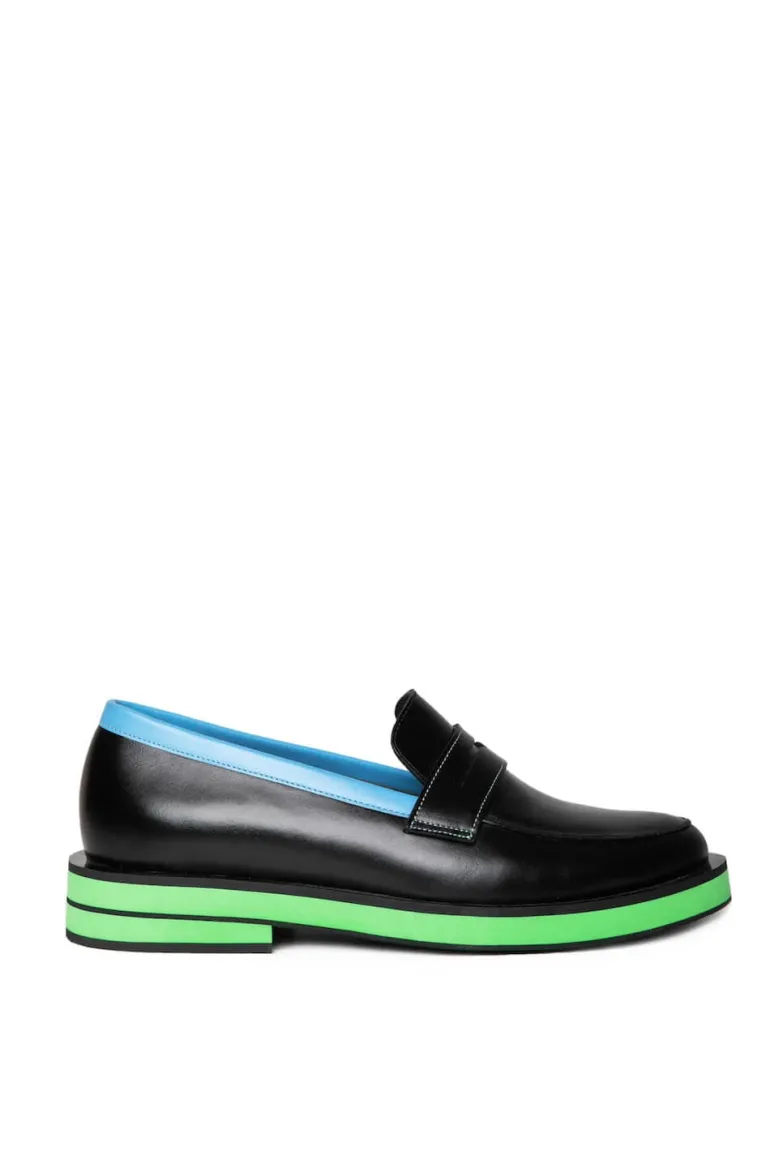 Flats<CULT MIA GVASALIA X LEATHER LOAFERS Black