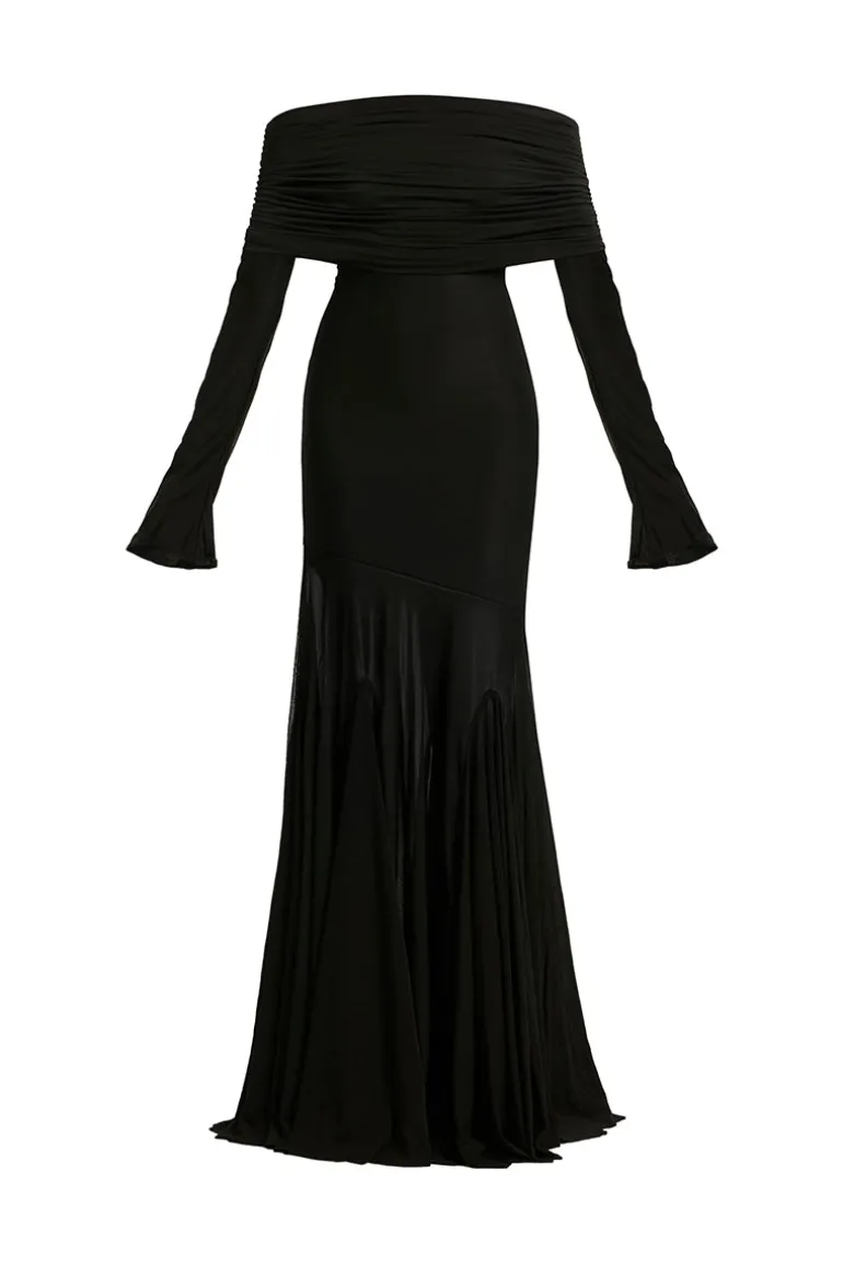 Dresses<CULT MIA HAILEY OFF SHOULDER MAXI DRESS Black