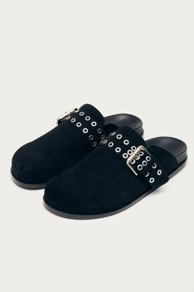 Flats<CULT MIA HALIA LEATHER MULES IN BLACK