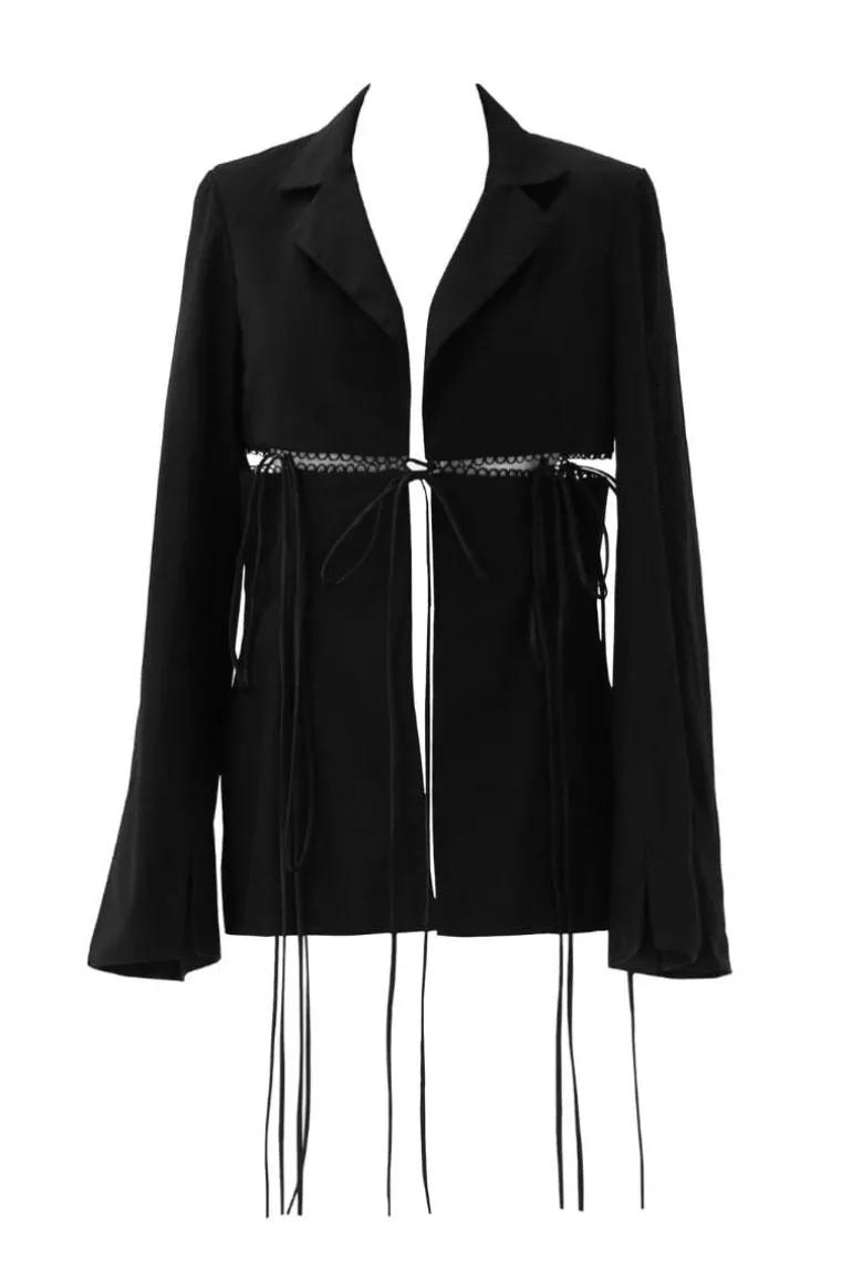 Blazers<CULT MIA HEART CUT-OUT BLAZER Black