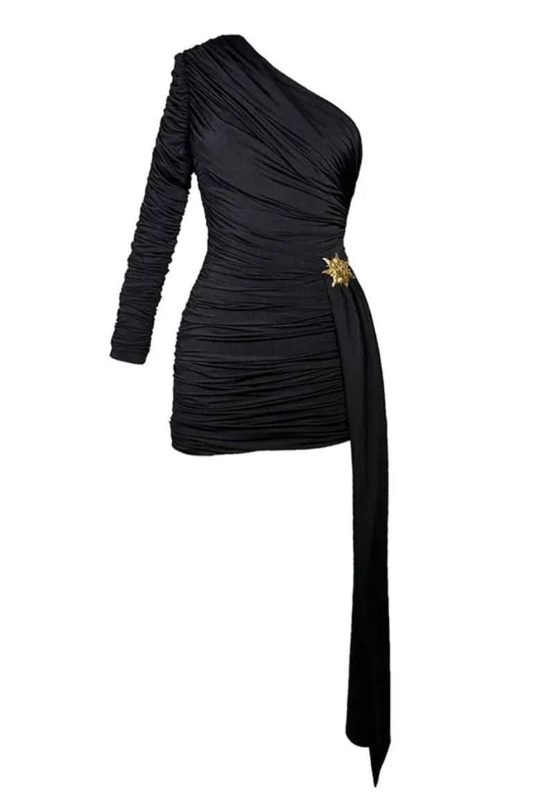 Dresses | Mini Dresses<CULT MIA HELIOS ONE-SHOULDER MINI DRESS Black