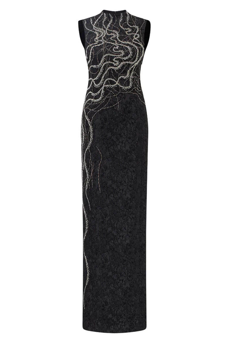 Dresses | Gowns<CULT MIA HIGH NECK SLEEVELESS A-LINE DRESS White