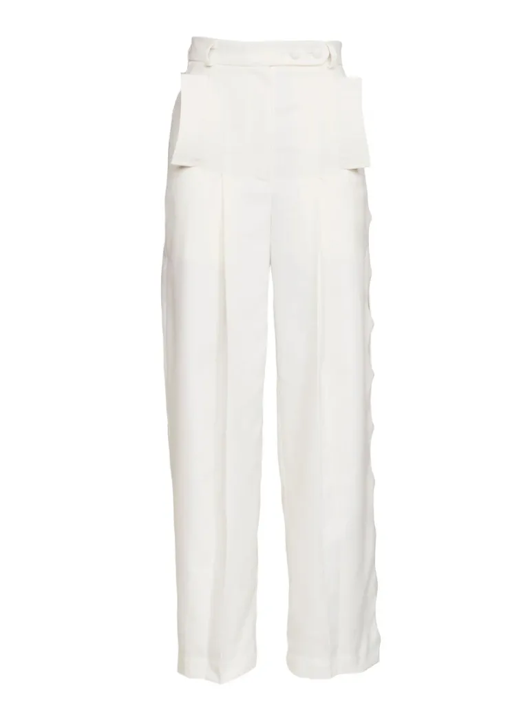 Pants<CULT MIA HIGH-RISE STRAIGHT-LEG PANTS White
