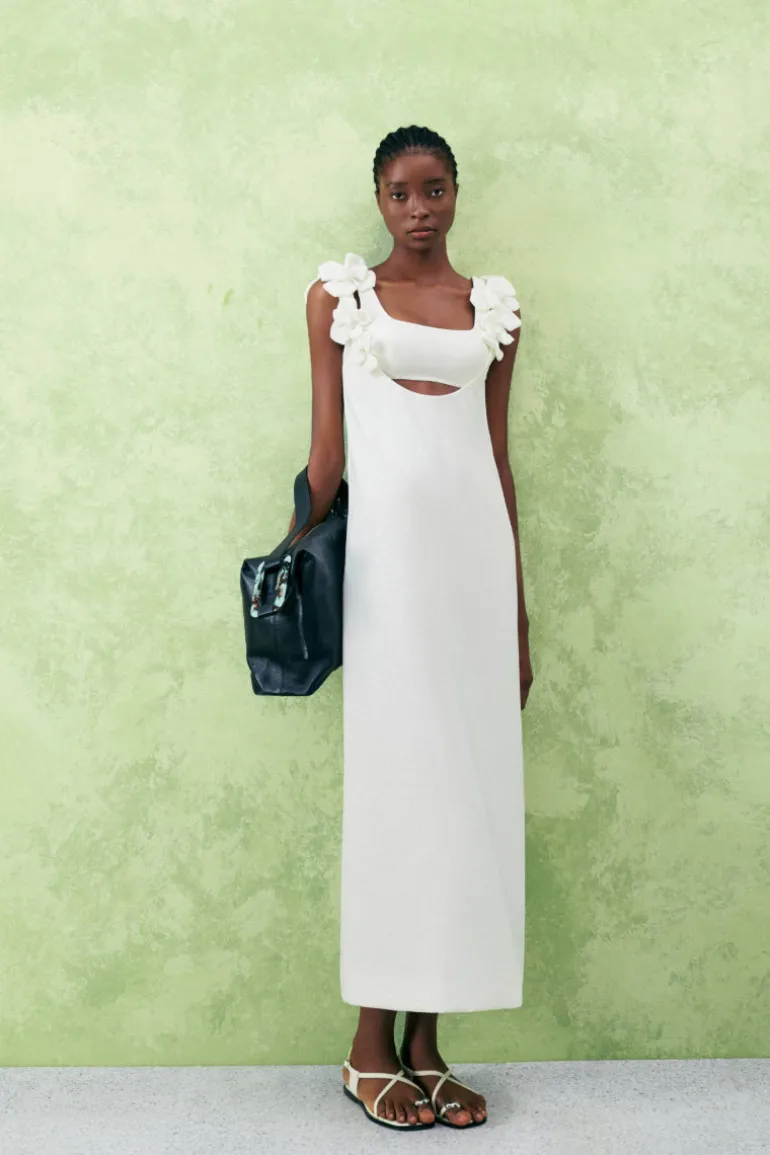 Dresses | Midi Dresses<CULT MIA HIPTAGE STRAIGHT SQUARE NECK CREPE ANKLE LENGTH DRESS White