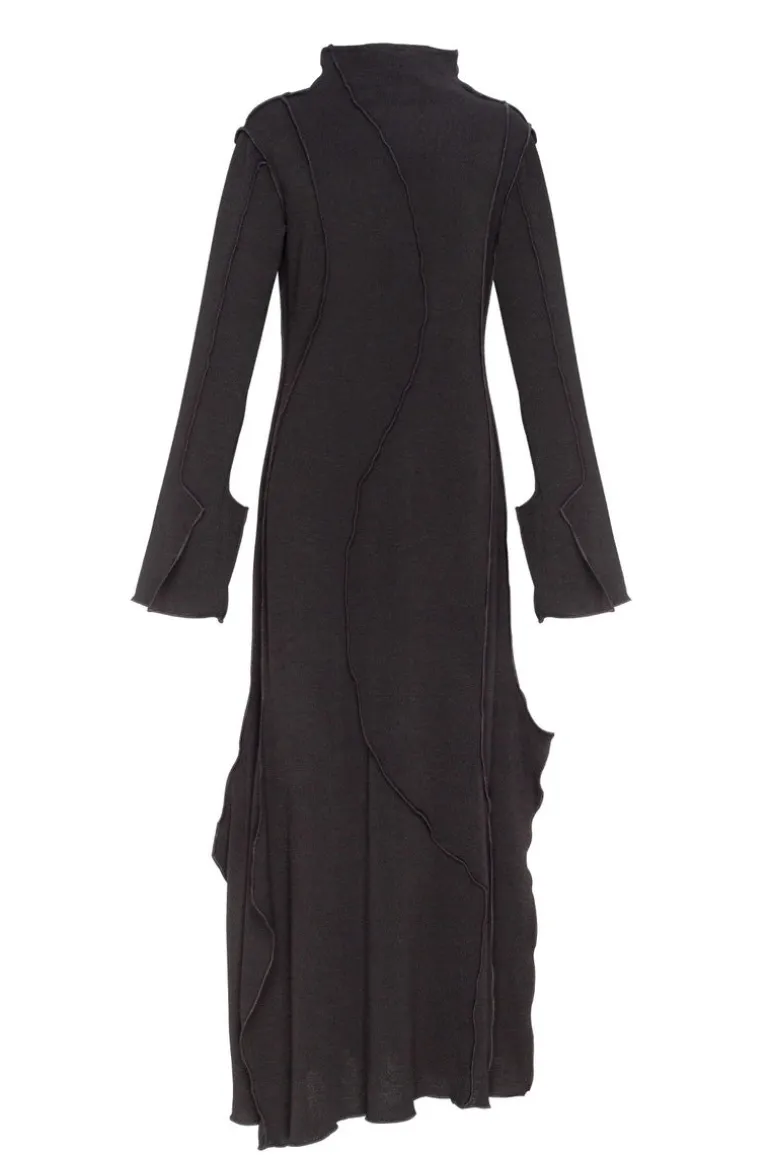 Dresses<CULT MIA INDIRA HIGH NECK ASYMMETRIC MAXI DRESS Black