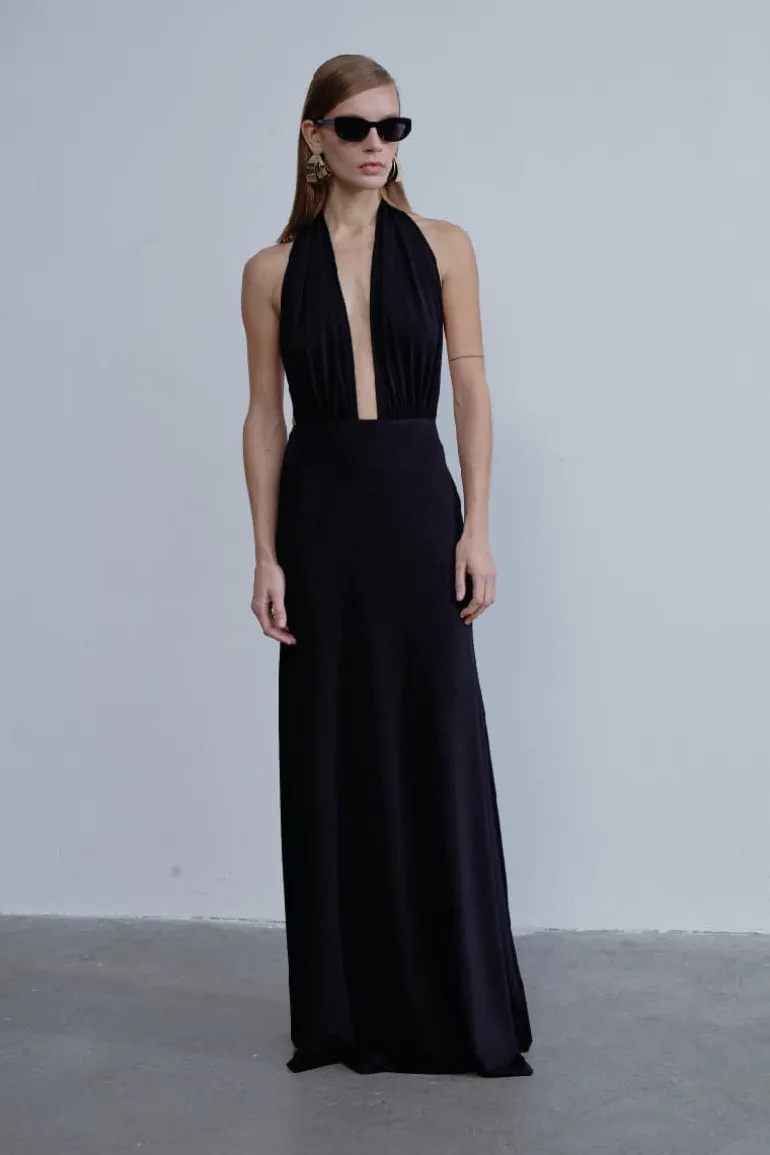 Dresses<CULT MIA INES JERSEY MAXI DRESS Noir